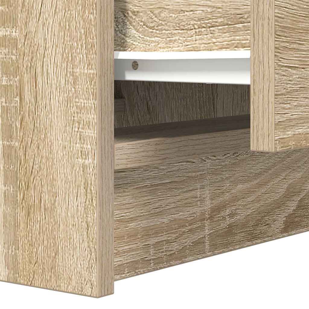 vidaXL Κομοδίνα με 2 συρτάρια 2 τεμάχια Sonoma Δρυς 38x34x80 εκ.