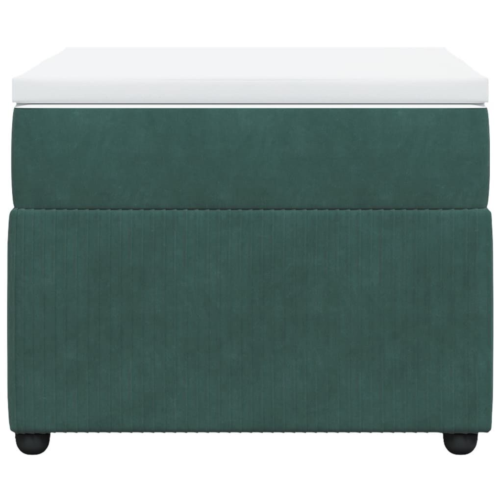 vidaXL Κρεβάτι Boxspring με Στρώμα Σκούρο Πράσινο 80x200 εκ. Βελούδινο