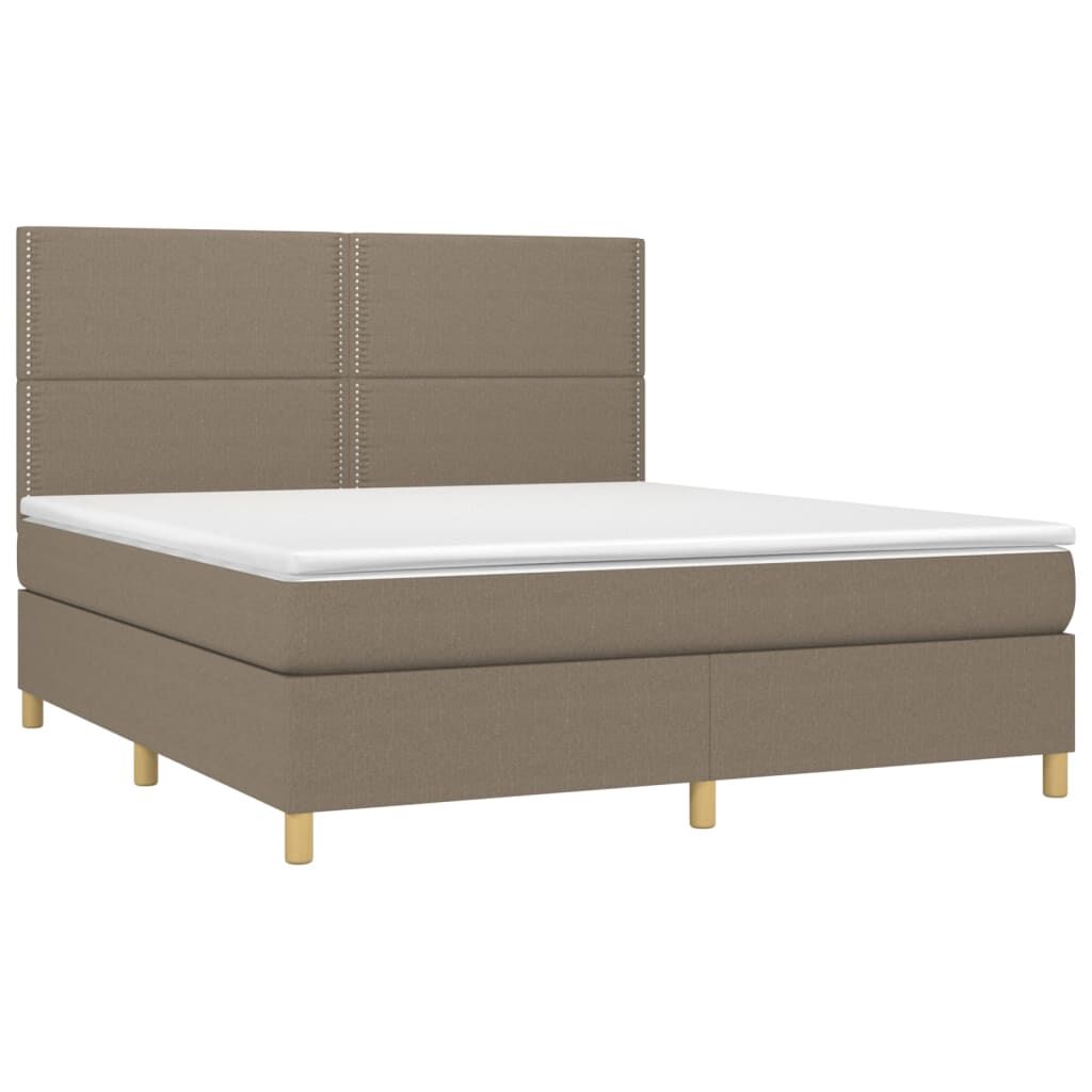 vidaXL Κρεβάτι Boxspring με Στρώμα Taupe 180x200 εκ. Υφασμάτινο