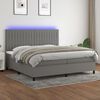 vidaXL &Kappa;&rho;&epsilon;&beta;ά&tau;&iota; Boxspring &mu;&epsilon; &Sigma;&tau;&rho;ώ&mu;&alpha; & LED &Sigma;&kappa;.&Gamma;&kappa;&rho;&iota; 200x200&epsilon;&kappa;. &Upsilon;&phi;&alpha;&sigma;&mu;ά&tau;&iota;&nu;&omicron;