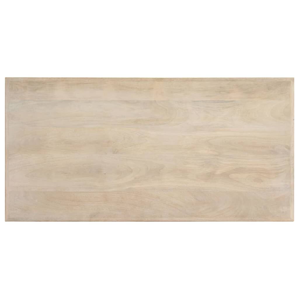 vidaXL Τραπεζαρία Λευκή 120 x 60 x 75 εκ. από Μασίφ Ξύλο Μάνγκο