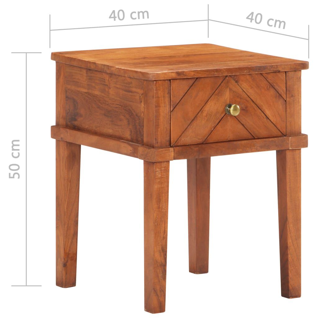 vidaXL Κομοδίνο 40 x 40 x 50 εκ. από Μασίφ Ξύλο Ακακίας