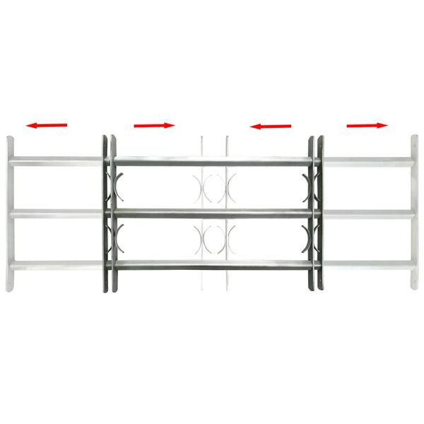 Κάγκελα Παραθύρων Ασφαλείας Ρυθμιζόμενα με 3 Μπάρες 700-1050 χιλ.