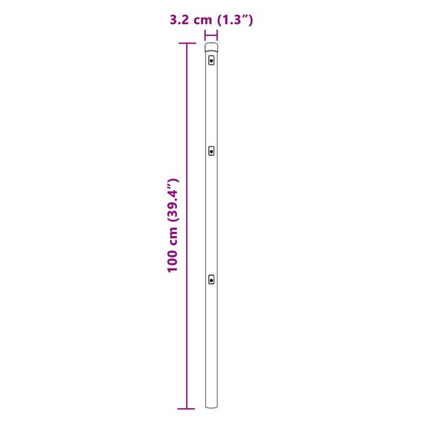 vidaXL Πόρτες με 7 σύρματα Γκρι Ø32 mm 100 cm Γαλβανισμένο Χάλυβα