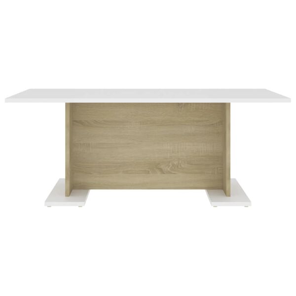 vidaXL Τραπεζάκι Σαλονιού Λευκό/Sonoma Δρυς 103,5x60x40 εκ Μοριοσανίδα
