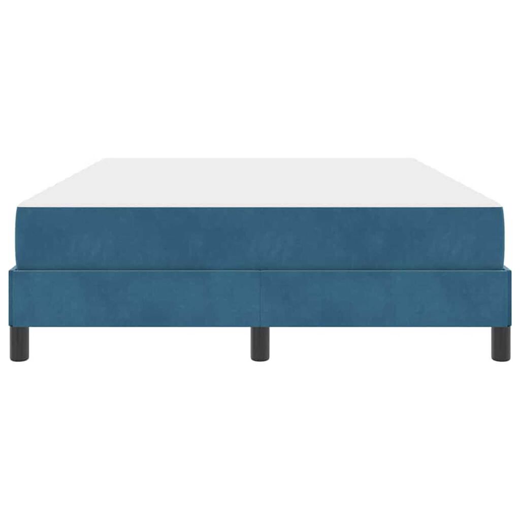 vidaXL Κρεβάτι box spring με στρώμα Σκούρο Μπλε 140 x 200 cm Βελούδο