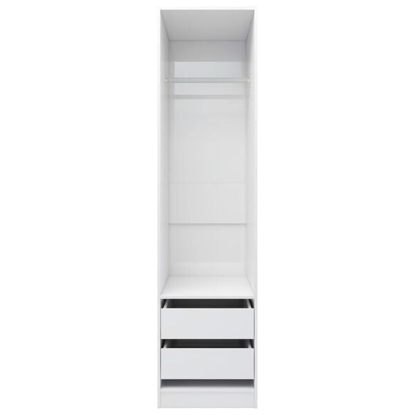 vidaXL Ντουλάπα με Συρτάρια Γυαλιστερό Λευκό 50x50x200 εκ. Επεξ. Ξύλο