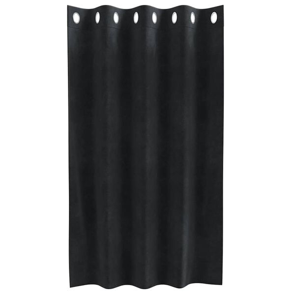 vidaXL Κουρτίνες με κουρτίνες 2 pcs Μαύρο 140 x 140 cm Βελούδο