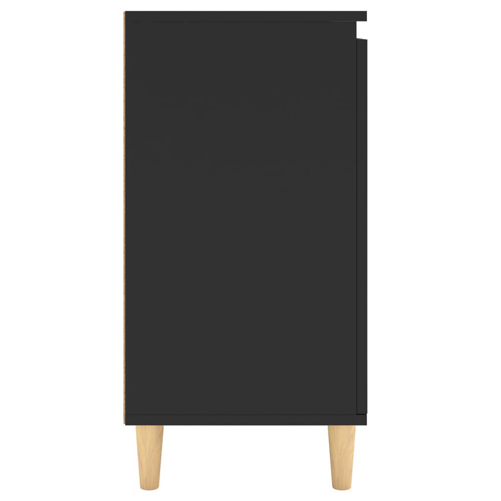 vidaXL Μπουφές Μαύρος 60 x 35 x 70 εκ. από Επεξ. Ξύλο με Ξύλινα Πόδια