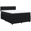 vidaXL Κρεβάτι Boxspring με Στρώμα Μαύρο 140x190 εκ. Βελούδινο