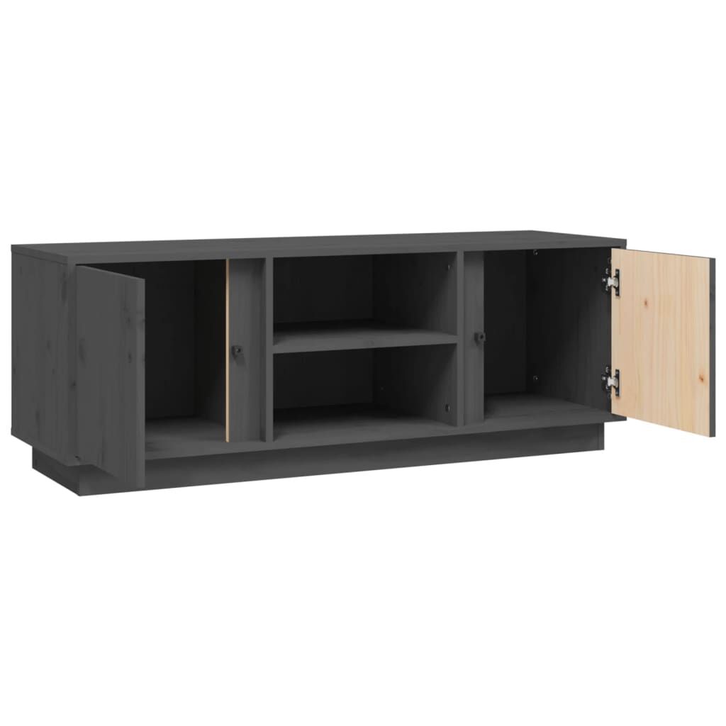 vidaXL Έπιπλο Τηλεόρασης Γκρι 110x35x40,5 εκ. από Μασίφ Ξύλο Πεύκου