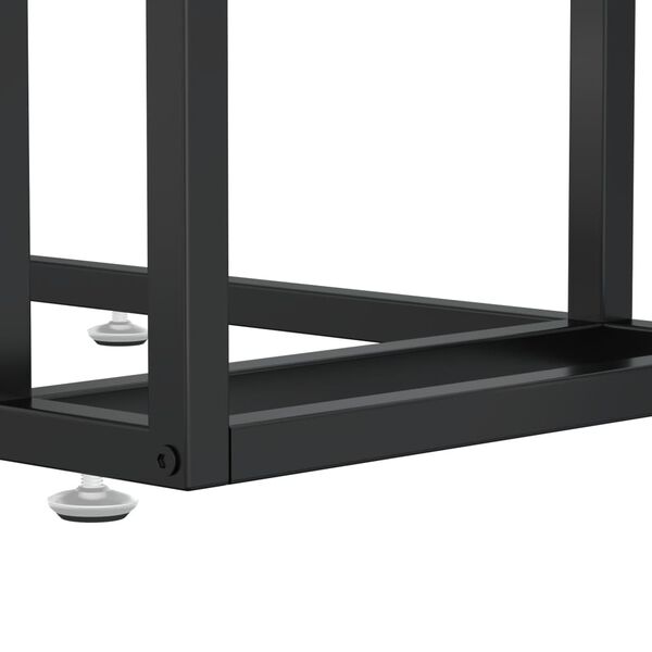vidaXL Τραπέζι Υπολογιστή Βοηθητικό Μαύρο 50x35x65 εκ. Ψημένο Γυαλί