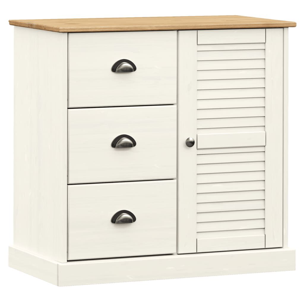 vidaXL Βιτρίνα VIGO Λευκή 78 x 40 x 175 εκ. από Μασίφ Ξύλο Πεύκου