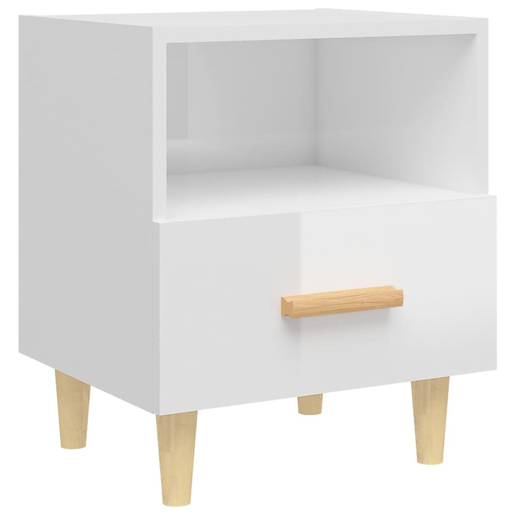 vidaXL Κομοδίνα 2 τεμ. Γυαλιστερό Λευκό 40 x 35 x 47 εκ.