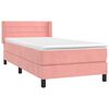 vidaXL Κρεβάτι Boxspring με Στρώμα Ροζ 80 x 200 εκ. Βελούδινο