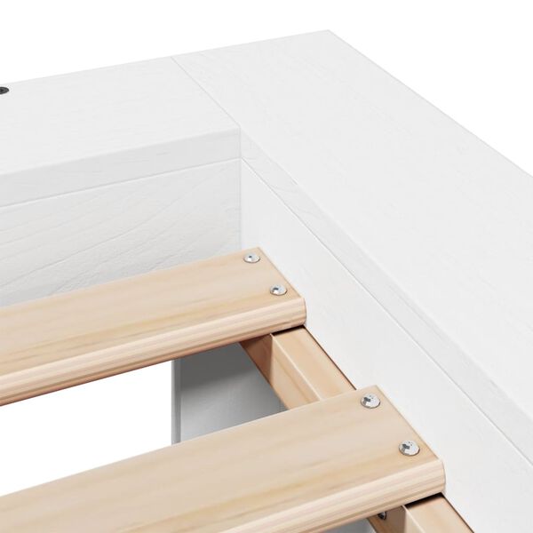vidaXL Σκελετός Κρεβ. Χωρίς Στρώμα Λευκό 120x200 εκ Μασίφ Πεύκο
