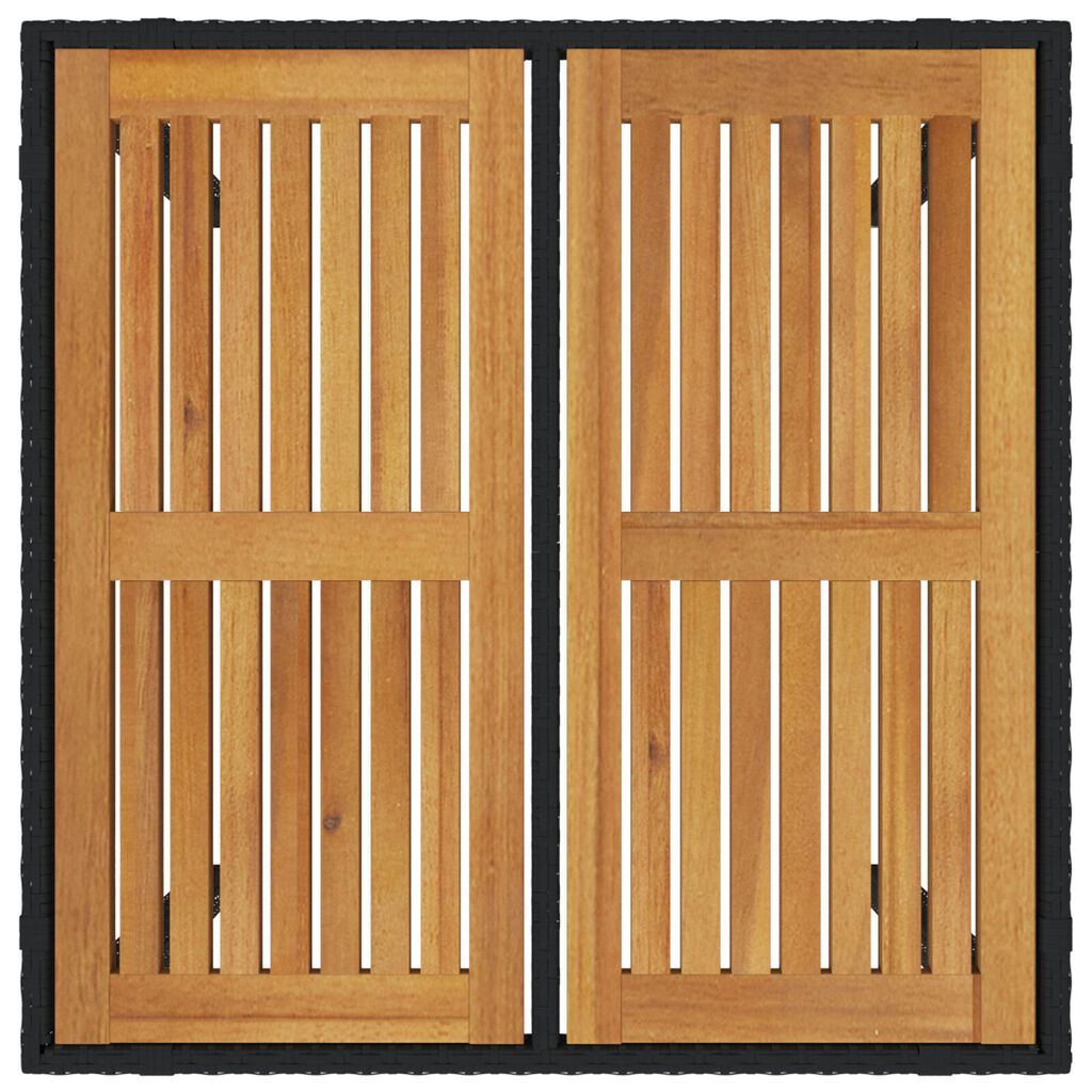 vidaXL Σέτ φαγητού για κήπο 5 pcs Μαύρο και Ξύλο 90 x 90 x 75 cm