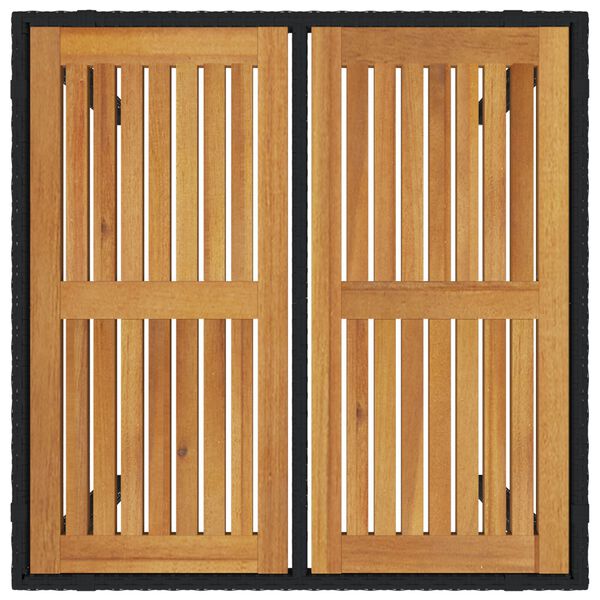 vidaXL Σέτ φαγητού για κήπο 5 pcs Μαύρο και Ξύλο 90 x 90 x 75 cm