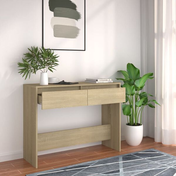 vidaXL Τραπέζι Κονσόλα Sonoma Δρυς 100x35x76,5 εκ. Επεξεργασμένο Ξύλο