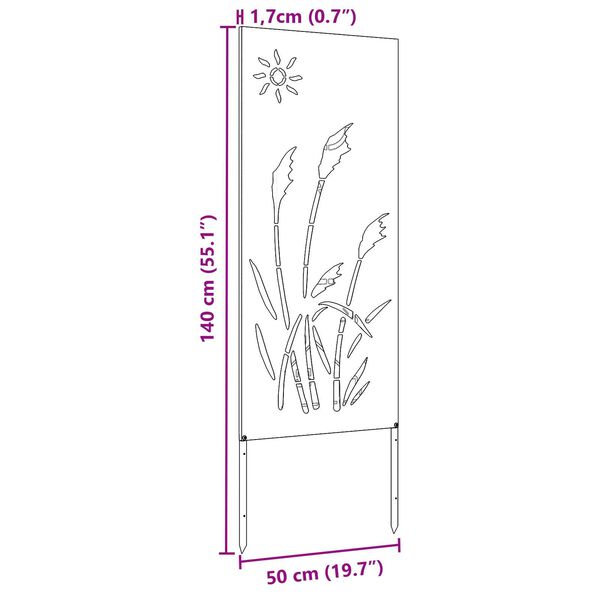 vidaXL Διακοσμητική Πλάκα Κήπου Άλλο Ανθρακί 50 x 140 cm