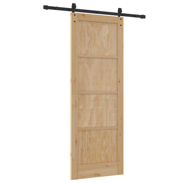 vidaXL Συρόμενη Πόρτα ORKDAL Καφέ 78 x 211 εκ Μασίφ ξύλο πεύκου