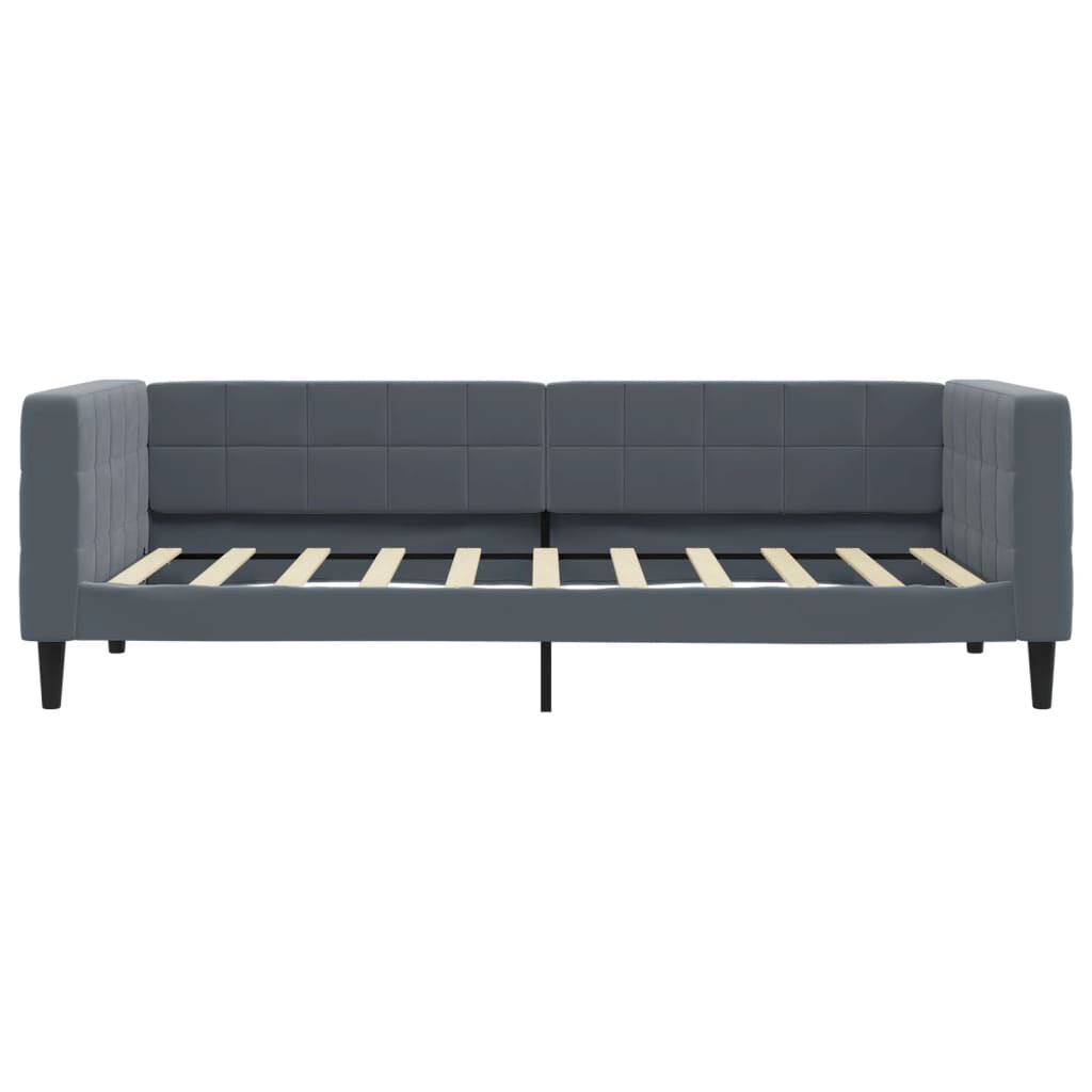 vidaXL Κρεβάτι ημέρας με στρώμα σκούρο γκρι 90x190 cm Βελούδο