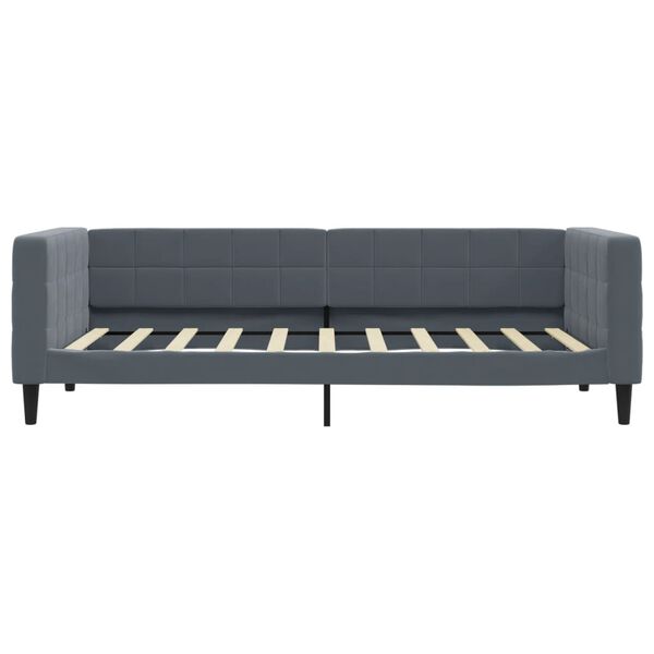 vidaXL Κρεβάτι ημέρας με στρώμα σκούρο γκρι 90x190 cm Βελούδο
