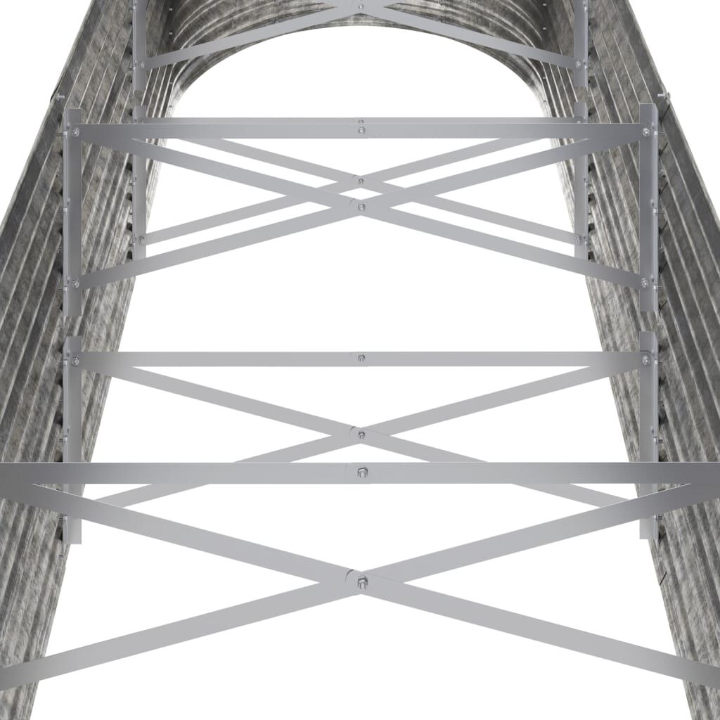 vidaXL Ζαρντινιέρα Ασημί 296x80x68 εκ. Ατσάλι με Ηλεκτρ. Βαφή Πούδρας