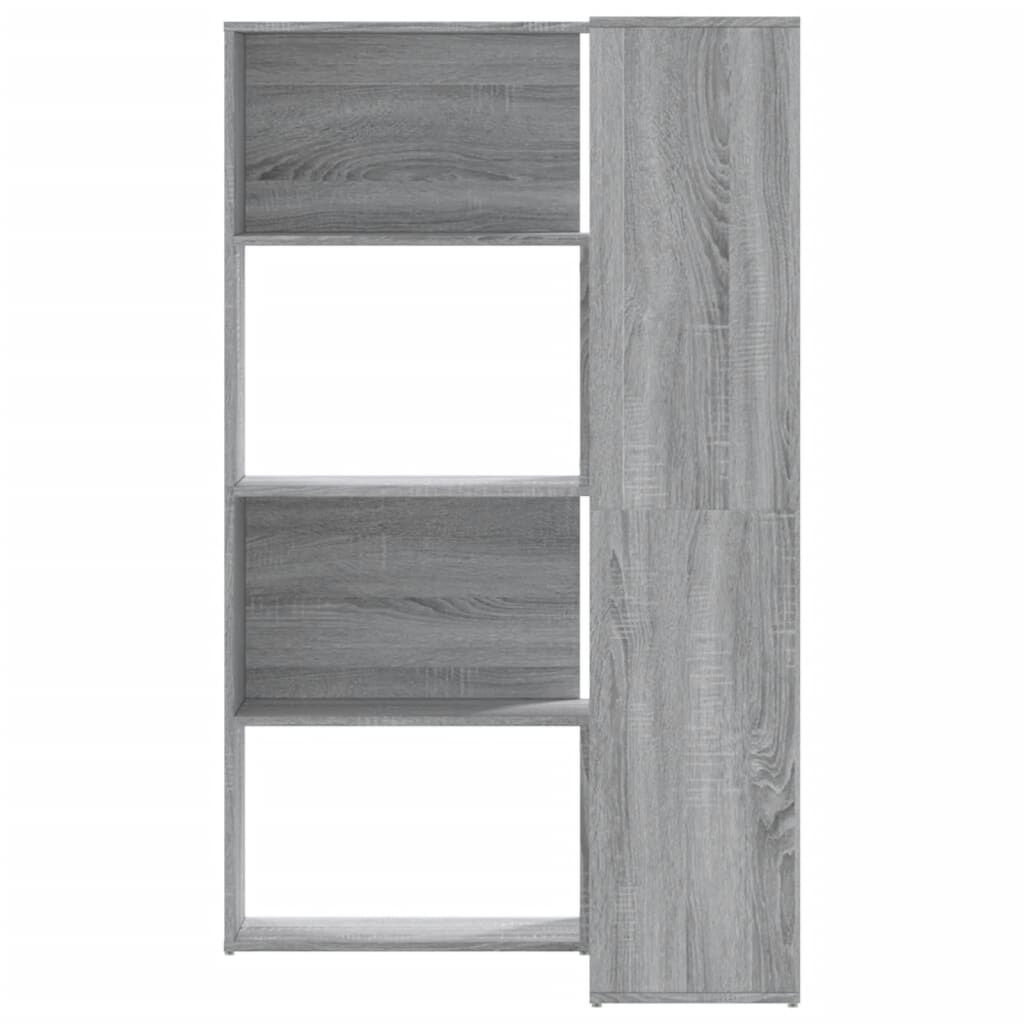 vidaXL Βιβλιοθήκη Γωνιακή 4 Επ. Γκρι Sonoma 85x85x140 εκ Επεξ. Ξύλο