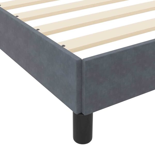 vidaXL Κρεβάτι box spring με στρώμα Σκούρο Γκρι 90 x 190 cm Βελούδο