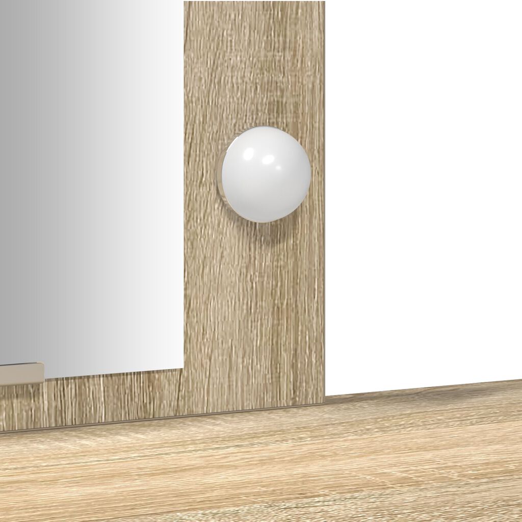 vidaXL Τραπέζι ντυσίματος με LED Φώτα σε δρυό, 102x33x135 cm