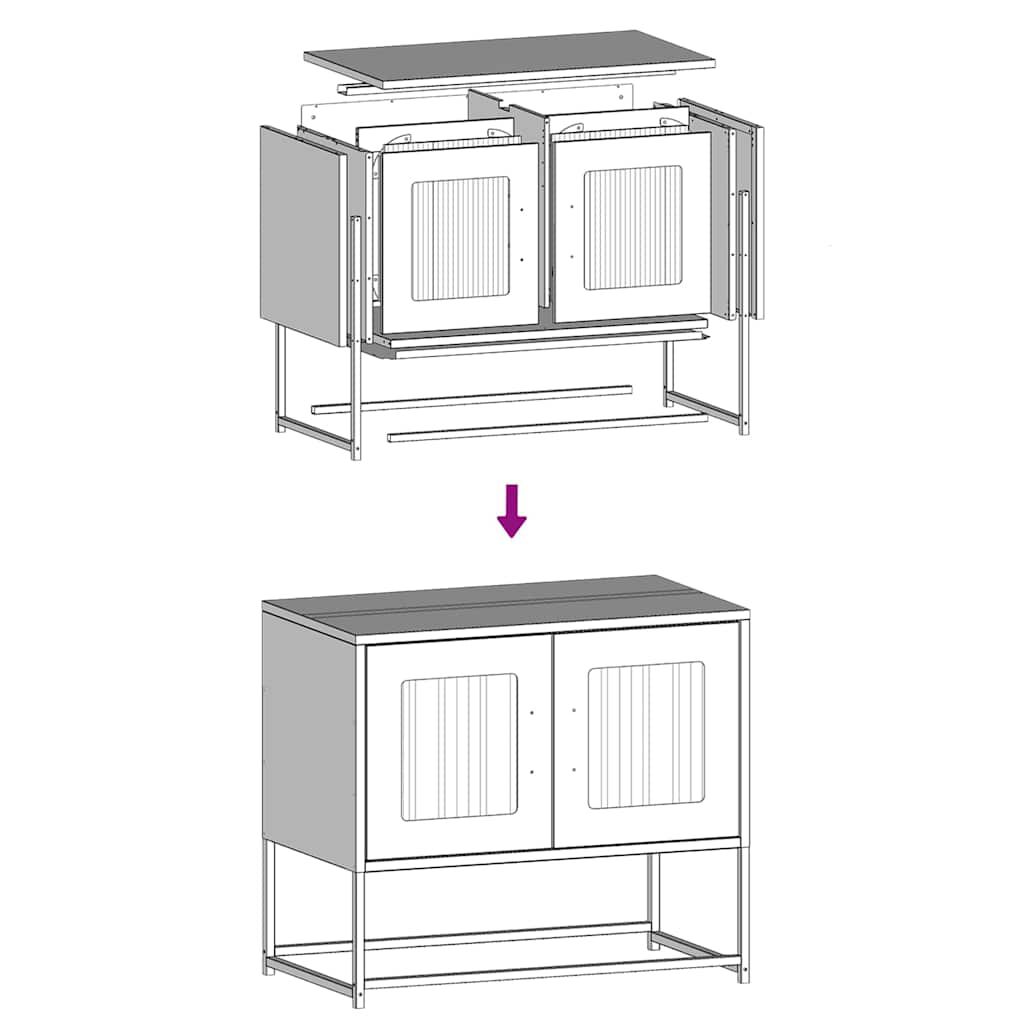 ντουλάπι τηλεόρασης vidaXL Μαύρο 68x39x60,5cm από χάλυβα ψυχρής έλασης