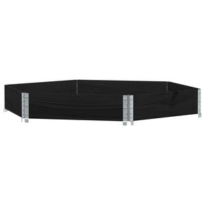 vidaXL Ζαρντινιέρα Εξάγωνη Μαύρη 160x160 εκ. από Μασίφ Ξύλο Πεύκου