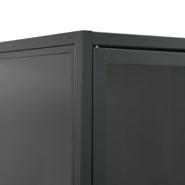 vidaXL Μπουφές Ανθρακί 80 x 35 x 135 εκ. από Ατσάλι και Ψημένο Γυαλί