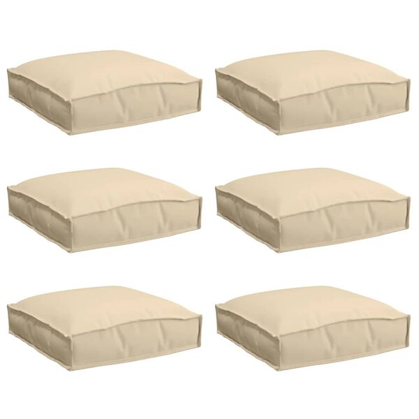vidaXL Μαξιλάρι παλέτας για κάθισμα 6 pcs Μπεζ 40 x 40 x 8 εκ.