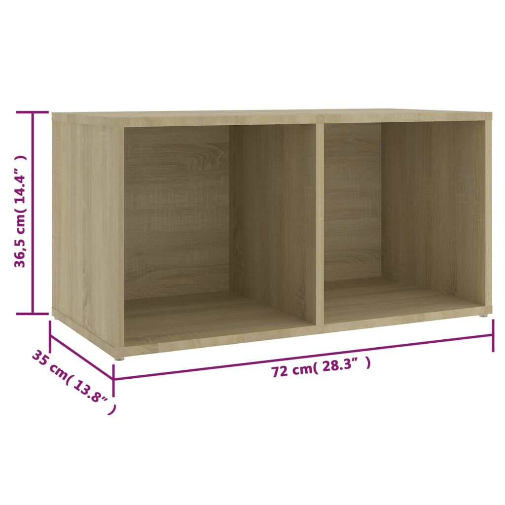 vidaXL Έπιπλα Τηλεόρασης 2 τεμ Sonoma Δρυς 72x35x36,5εκ Επεξ. Ξύλο