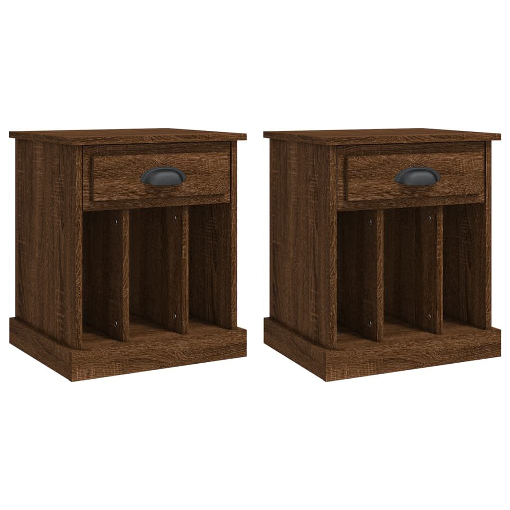vidaXL Κομοδίνα 2 τεμ. Καφέ Δρυς 43x36x50 εκ.