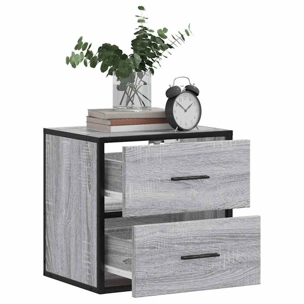 vidaXL Επίτοιχα κομοδίνα 2 τεμάχια Γκρι Sonoma 40x31x39,5 cm