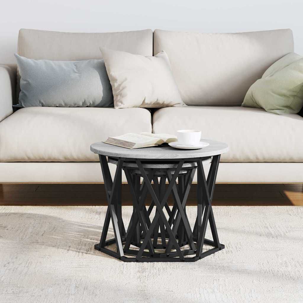 vidaXL Κομοδίνο Μονάδας 3 pcs Γκρι sonoma 53 x 53 x 40 cm