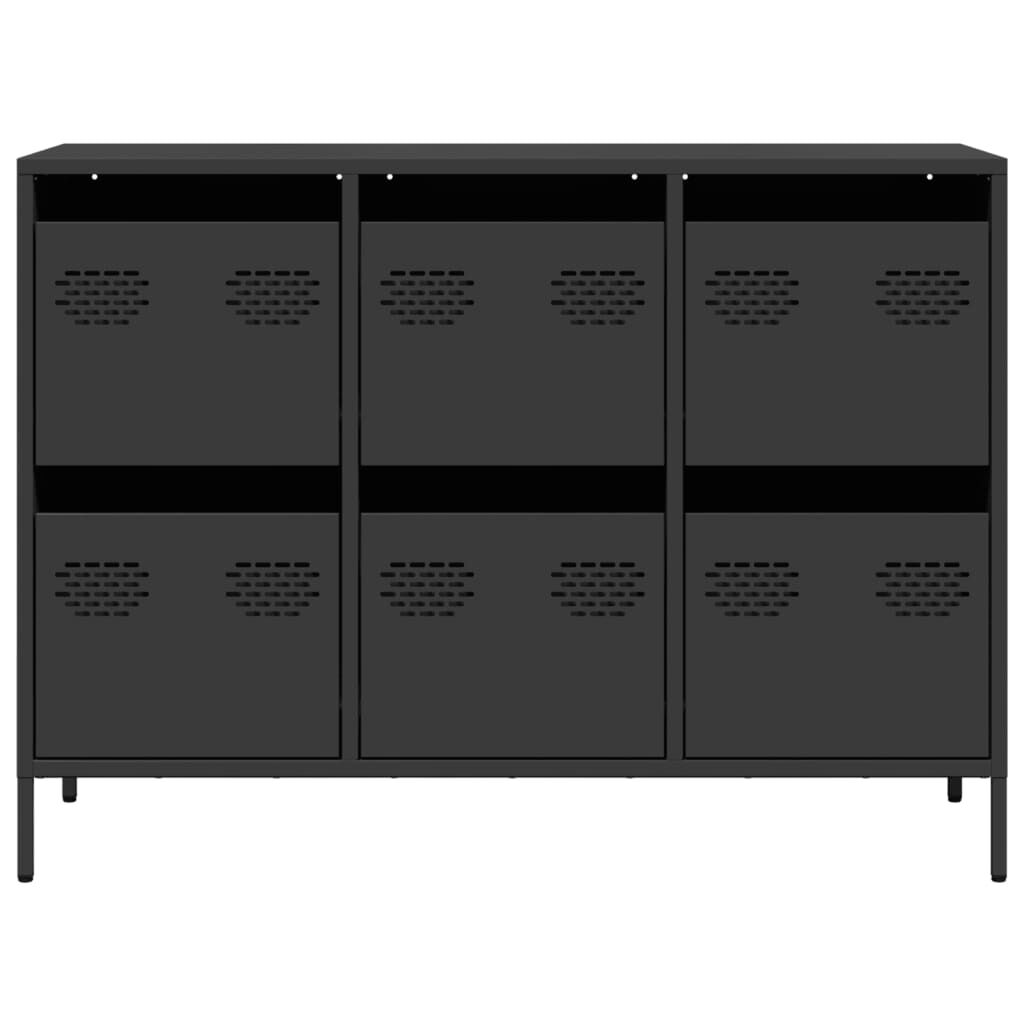 vidaXL Ντουλάπι Μαύρο 101,5x39x73,5 εκ. από Χάλυβα Ψυχρής Έλασης