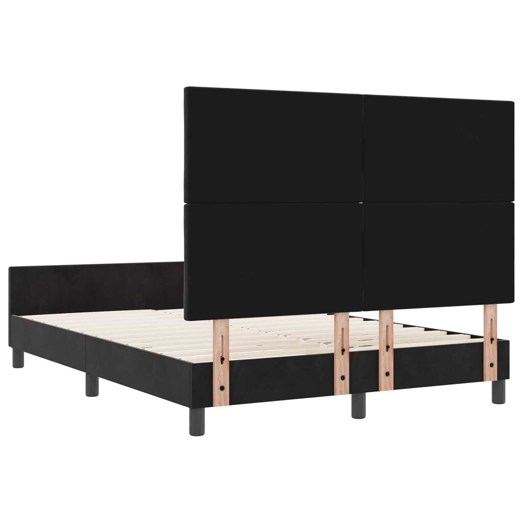 vidaXL Σκελετός Κρεβατιού με κεφαλάρι Μαύρο 140 x 190 cm Βελούδο