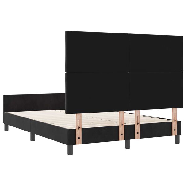 vidaXL Σκελετός Κρεβατιού με κεφαλάρι Μαύρο 140 x 190 cm Βελούδο
