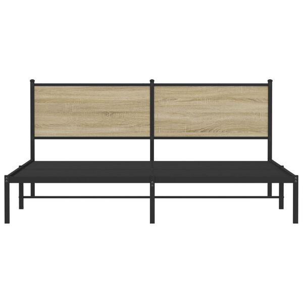 vidaXL Σκελετός Κρεβ. Χωρίς Στρώμα Sonoma Δρυς 180x200 εκ. Μεταλλικό