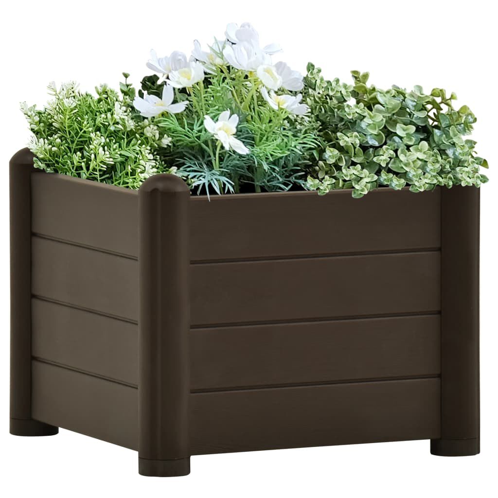 vidaXL Ζαρντινιέρα Υπερυψωμένη Μόκα 43 x 43 x 35 εκ. Πολυπροπυλένιο
