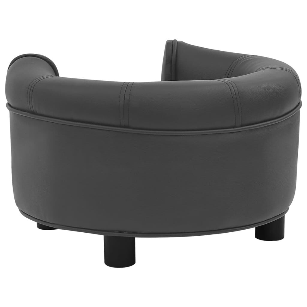 vidaXL Καναπές-Κρεβάτι Σκύλου Σκ. Γκρι 48x48x32εκ. Βελουτέ/Συνθ. Δέρμα