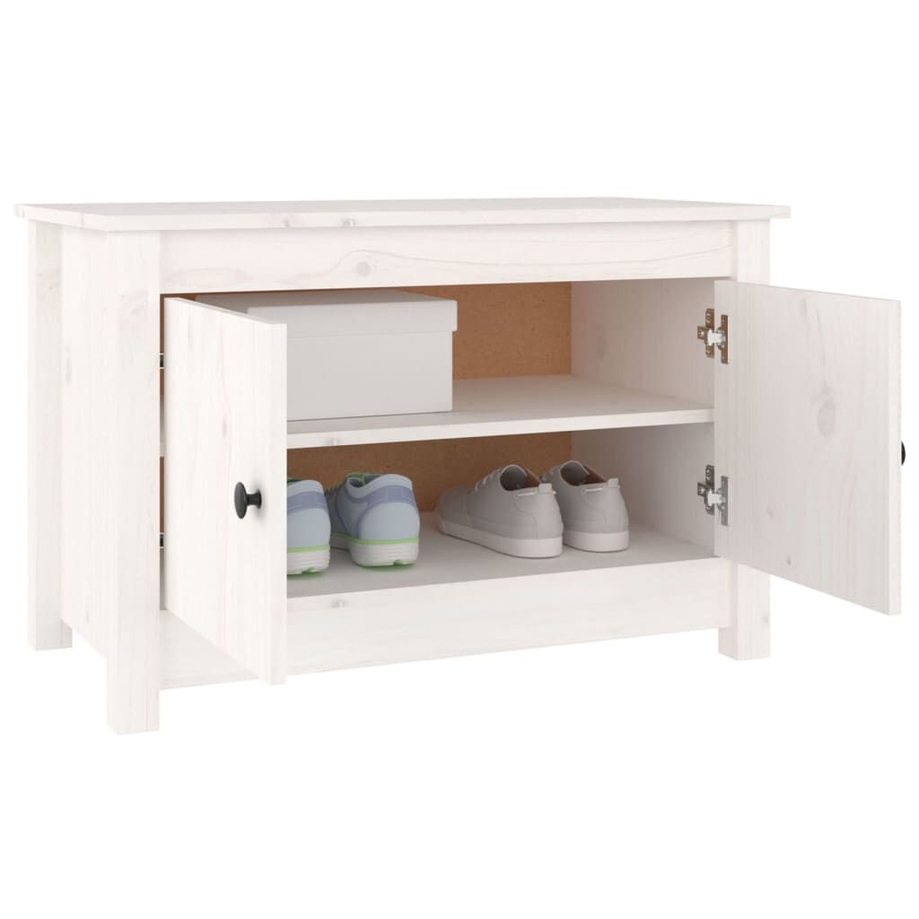 vidaXL Παπουτσοθήκη Λευκή 70x38x45,5 εκ. από Μασίφ Ξύλο Πεύκου