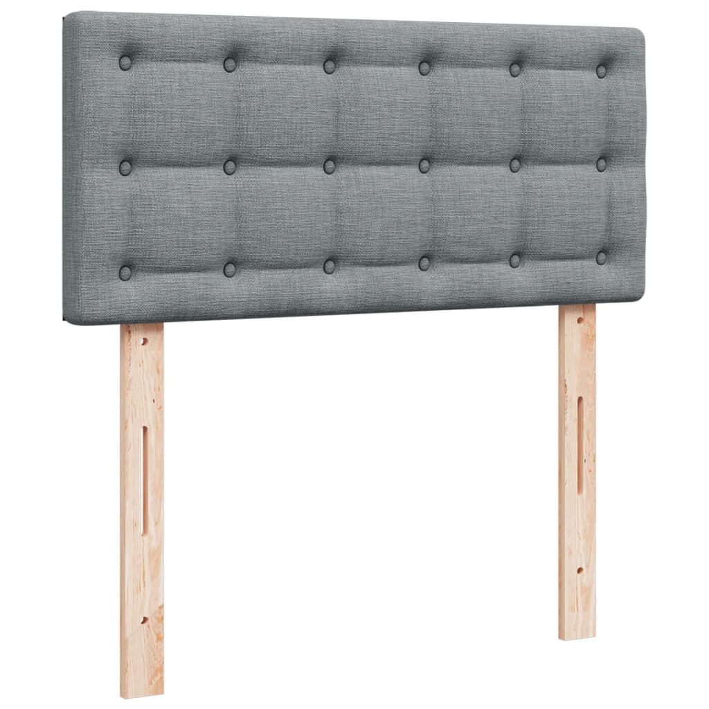 vidaXL Κρεβάτι Boxspring με Στρώμα Ανοιχτό Γκρι 100x200 εκ. Υφασμάτινο
