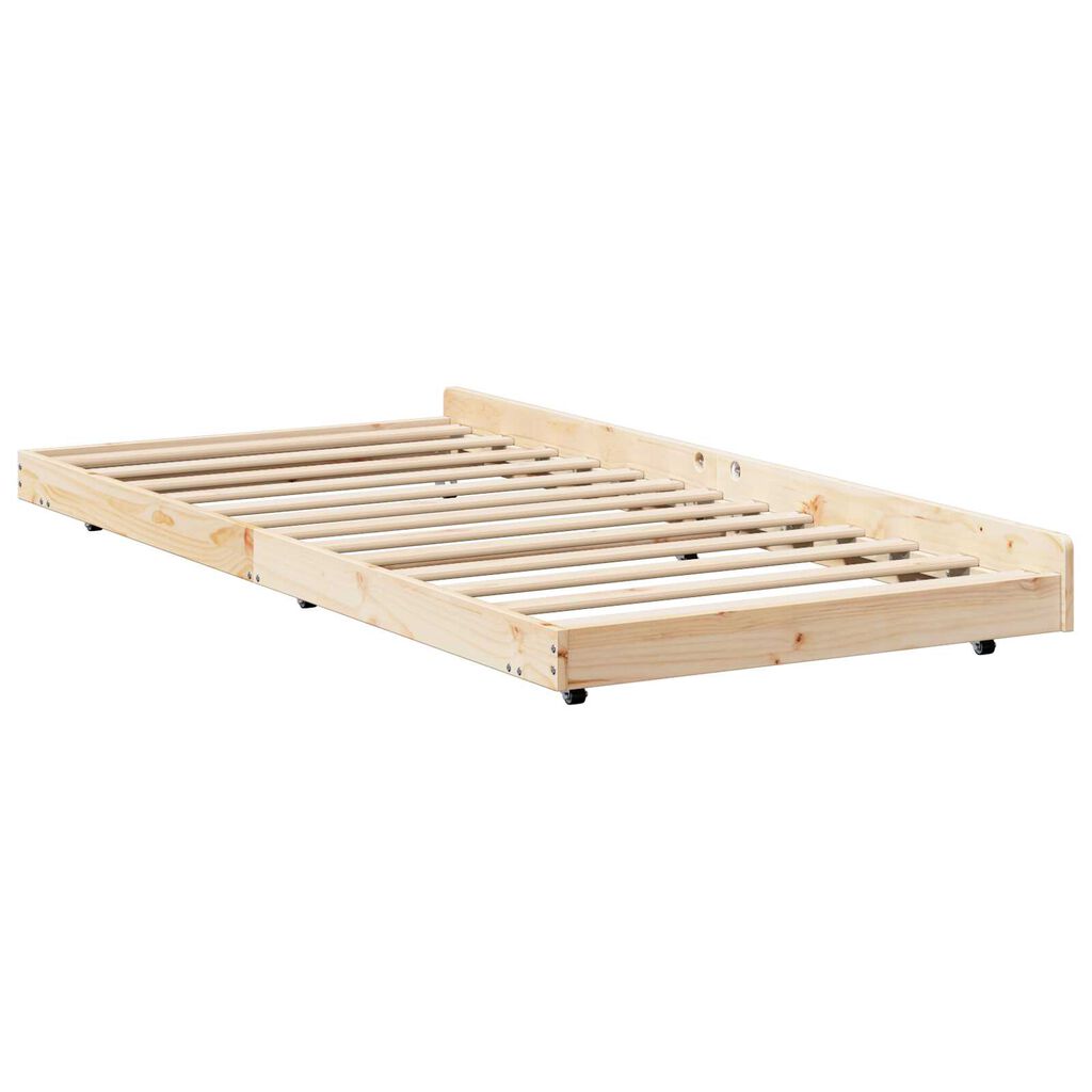 vidaXL Κρεβάτι Φυσικό Μασίφ ξύλο πεύκου 90 x 190 cm