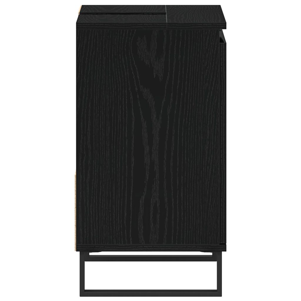 vidaXL Ντουλάπι Λεκάνης Μπάνιου Μαύρη Δρυς 65x33x60 εκ Επεξεργασμένο ξύλο