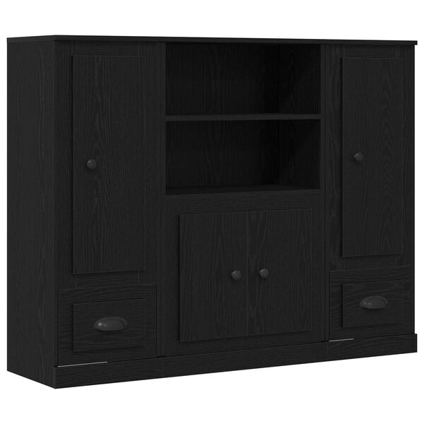 vidaXL Βιβλιοθήκη Μαύρη Οξυά 132 x 35.5 x 103.5 εκ Επεξεργασμένο ξύλο